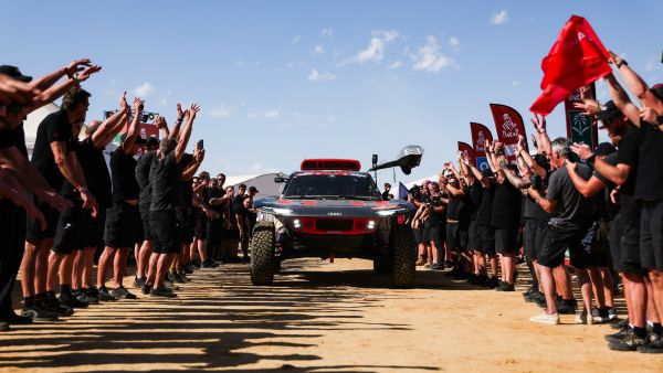 Audi RS Q e-tron wins toughest desert rally with innovative drive system Historic victory for Audi at the Dakar Rally