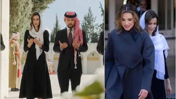 العائلة الهاشمية عند ضريح الملك الراحل الحسين بن طلال