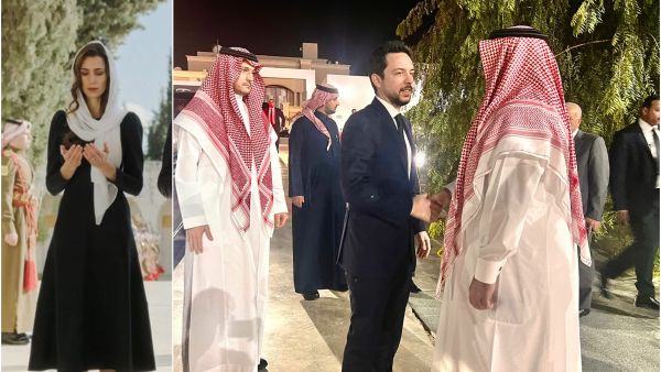 الأمير الحسين يقدم واجب العزاء - الأميرة رجوة عن ضريح الملك الحسين