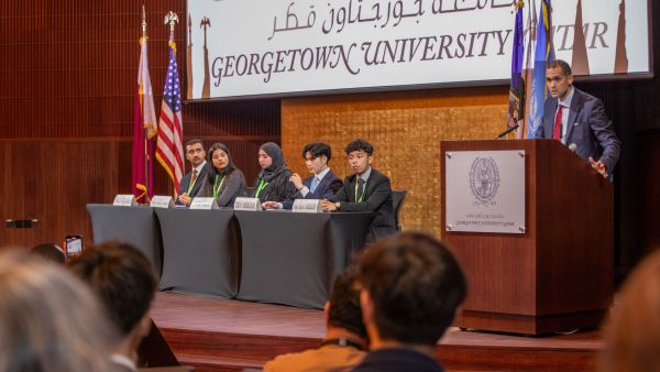 During the event Georgetown Qatar’s Model United Nations Champions Underrepresented Voices