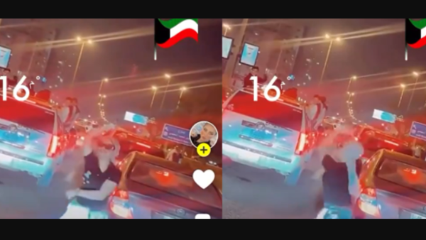 فتاة ترقص في الشارع بالكويت