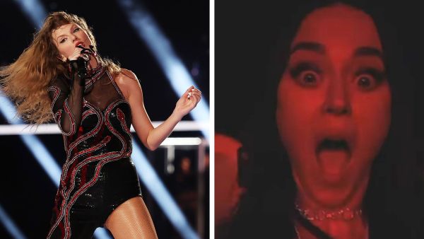 Katy Perry dances to ‘Bad Blood’ as she watches Taylor Swift ‘shine’ at Eras Tour concert in Sydney. (X)