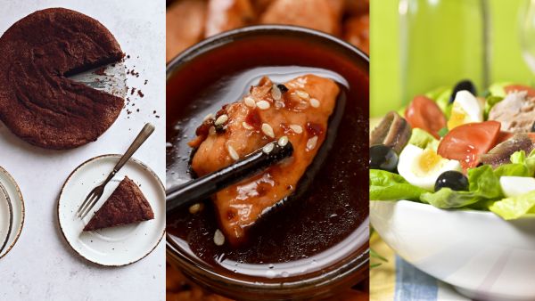 أطباق رمضانية: سلطة نيسواز، دجاج ترياكي ، وكعكة شوكولاتة دون طحين أطباق رمضانية: سلطة نيسواز، دجاج ترياكي ، وكعكة شوكولاتة دون طحين