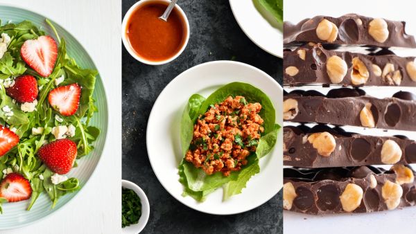 أطباق رمضانية: سلطة الجرجير، لفائف الخس، وعناقيد الشوكولاتة أطباق رمضانية: سلطة الجرجير، لفائف الخس، وعناقيد الشوكولاتة