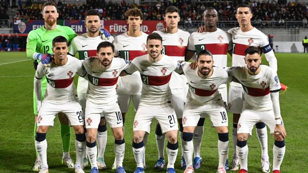 ahead of the UEFA Euro 2024 Group J qualification football match Liechtenstein vs Portugal at the Rheinpark stadium in Vaduz, Liechtenstein, on November 16, 2023. (Photo by SEBASTIEN BOZON / AFP)