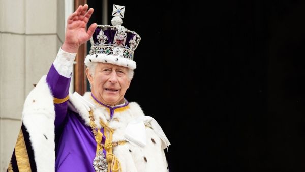 King Charles III on the balcony of Buckingham Palace