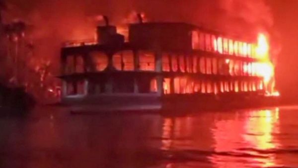 Blaze fire erupts on ferry in Thailand carrying 108 passengers