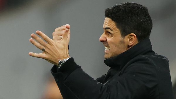 Arsenal's Spanish manager Mikel Arteta reacts from the sidelines during the UEFA Champions League quarter-final second leg football match between FC Bayern Munich and Arsenal FC in Munich, southern Germany on April 17, 2024. (Photo by Odd ANDERSEN / AFP)