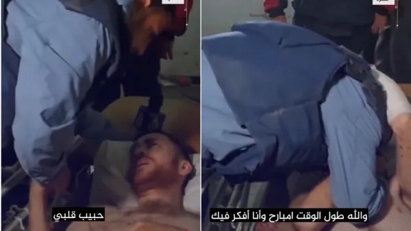 أنس الشريف يعانق زميله بحرارة ويبكي