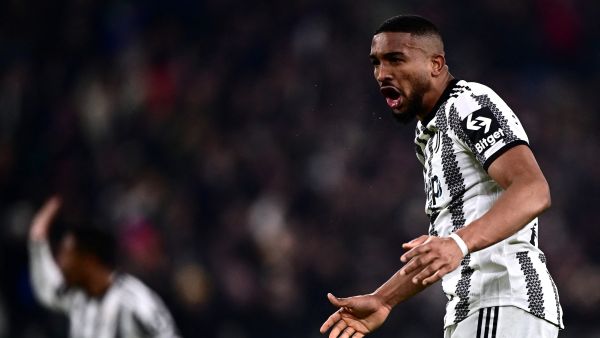 Juventus' Brazilian defender Bremer celebrates after scoring a goal during the Italian Serie A football match between Juventus and Torino at the Juventus Stadium in Turin on February 28, 2023. (Photo by MARCO BERTORELLO / AFP)