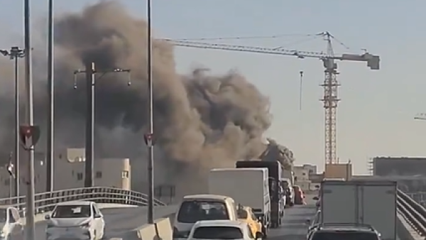 Blaze Strikes Amman: Commercial complex engulfed in flames as firefighters battle inferno