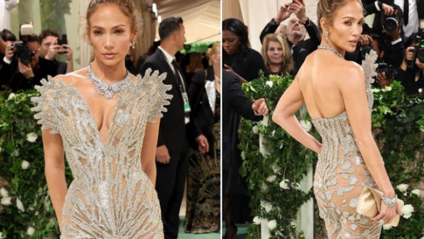 جينيفر لوبيز تتألق بفستان مرصع بالكريستال واللؤلؤ في حفل Met Gala  2024
