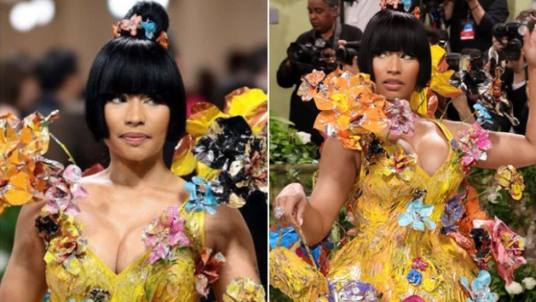 نيكي ميناج  تتحول إلى تمثال من الورود في حفل Met Gala 2024