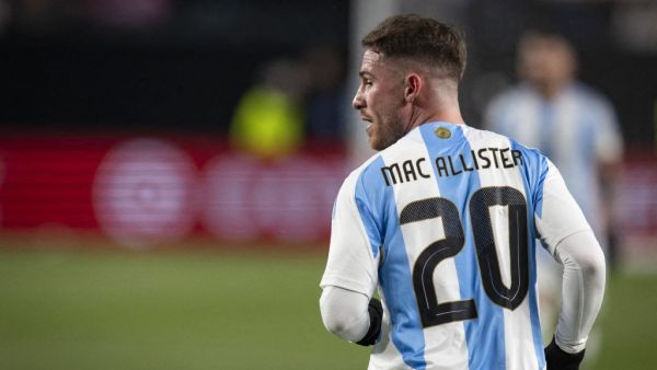 Alexis Mac Allister #20 of Argentina during the second half of the International Friendly match against El Salvador at Lincoln Financial Field on March 22, 2024 in Philadelphia, Pennsylvania. Ira L. Black/Getty Images/AFP (Photo by Ira L. Black / GETTY IMAGES NORTH AMERICA / Getty Images via AFP)