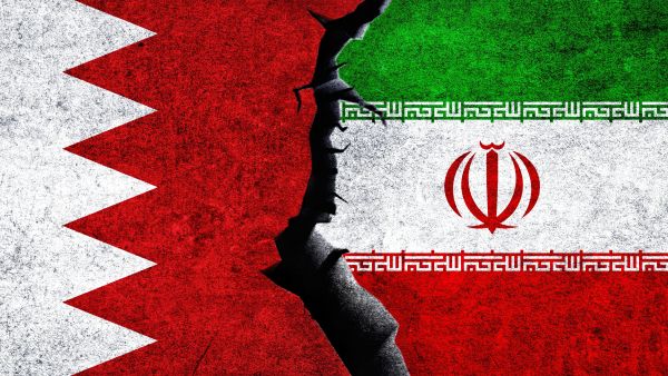 Iran and Bahrain flags