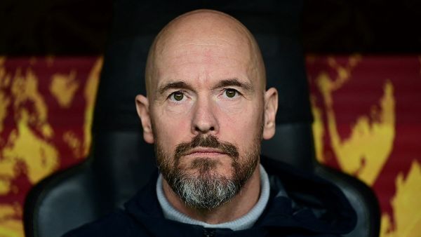 Manchester United's Dutch manager Erik ten Hag looks on ahead of the UEFA Champions League 1st round, day 5, Group A football match between Galatasaray and Manchester United at Ali Sami Yen Spor Kompleksi in Istanbul, on November 29, 2023. (Photo by Yasin Akgul / AFP)
