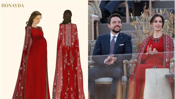 فستان الأميرة رجوة في اليوبيل الفضي من تصميم هنيدة الصيرفي