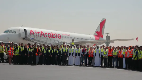Sharjah Airport employees conducting FOD removal procedure in collaboration with Sharjah Aviation Services