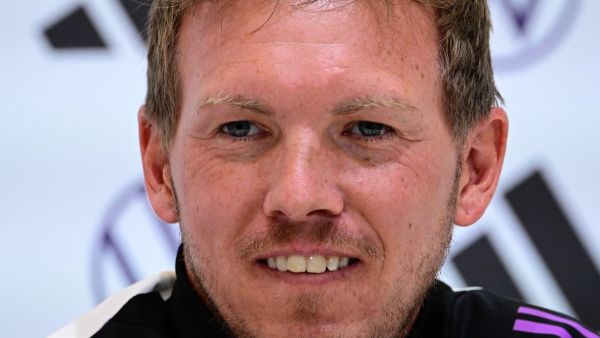 Germany's head coach Julian Nagelsmann holds a press conference on the eve of the friendly football match Germany v Ukraine, in Herzogenaurach on June 2, 2024. (Photo by Tobias SCHWARZ / AFP)