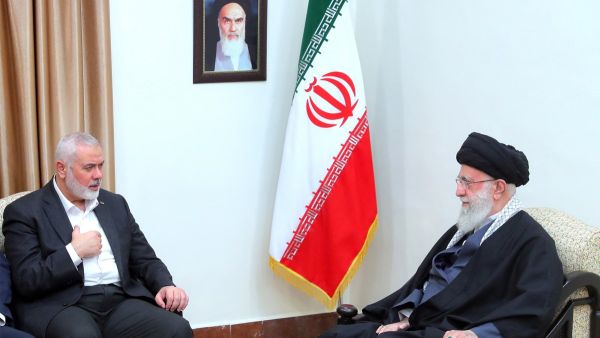 Iran's Supreme Leader Ayatollah Ali Khamenei and Ismail Haniyeh