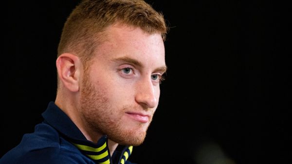 Sweden's forward Dejan Kulusevski looks on during a press conference at the Friends Arena in Stockholm on November 8, 2021, a few days ahead of the FIFA World Cup Qatar 2022 Group B qualification football match between Georgia and Sweden to be played in Batumi, Georgia on November 11. (Photo by Jonathan NACKSTRAND / AFP)