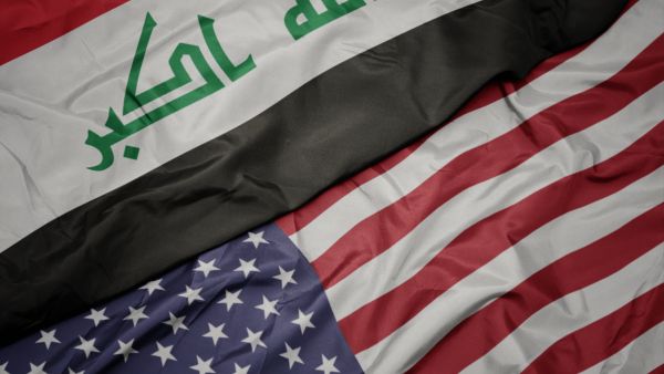 Iraqi and US flags