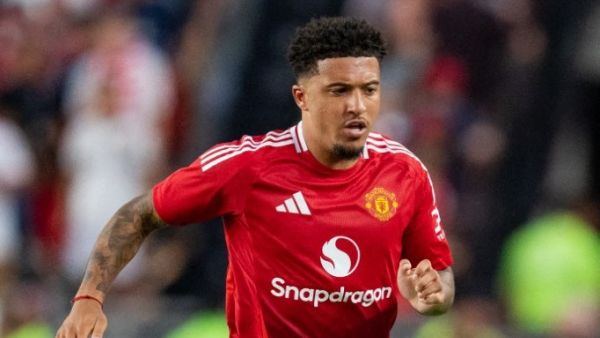 Jadon Sancho #25 of Manchester United plays against Liverpool during their pre-season friendly match at Williams-Brice Stadium on August 03, 2024 in Columbia, South Carolina. Jacob Kupferman/Getty Images/AFP (Photo by Jacob Kupferman / GETTY IMAGES NORTH AMERICA / Getty Images via AFP)