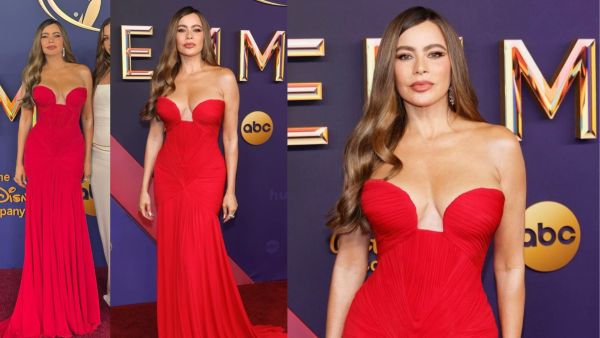 Emmys 2024...صوفيا فيرغارا بفستان أحمر جريئ من Dolce and Gabbana 