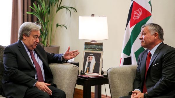 King Abdullah and Antonio Guterres