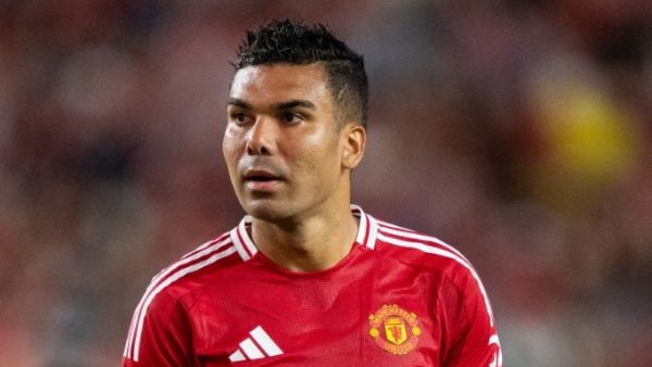 Carlos Casemiro #18 of Manchester United looks on in the second half during their pre-season friendly match against Liverpool at Williams-Brice Stadium on August 03, 2024 in Columbia, South Carolina. Jacob Kupferman/Getty Images/AFP (Photo by Jacob Kupferman / GETTY IMAGES NORTH AMERICA / Getty Images via AFP)