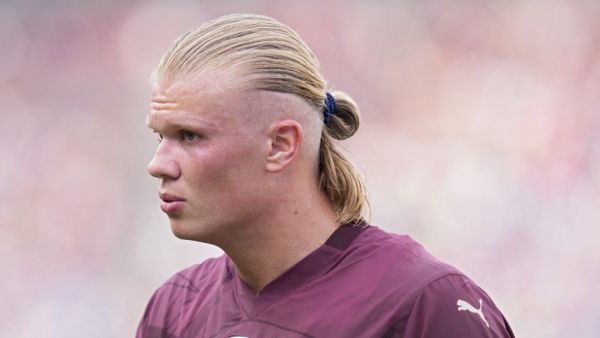Erling Haaland #9 of Manchester City plays in a pre-season match against Chelsea at Ohio Stadium on August 03, 2024 in Columbus, Ohio. Jeff Dean/Getty Images/AFP (Photo by Jeff Dean / GETTY IMAGES NORTH AMERICA / Getty Images via AFP)