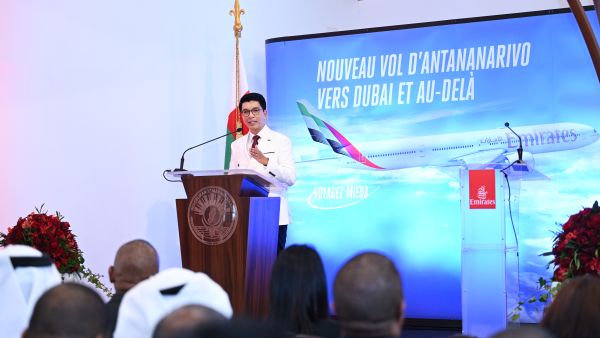 During the event. Emirates touches down for the first time in Antananarivo