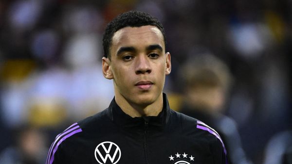 Germany's midfielder #10 Jamal Musiala is pictured prior the friendly football match Germany v Ukraine, in Nuremberg, eastern Germany, on June 3, 2024. (Photo by Tobias SCHWARZ / AFP)
