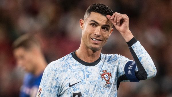 Portugal's forward #07 Cristiano Ronaldo looks on during the UEFA Nations League group A football match between Portugal and Croatia at the Luz stadium in Lisbon on September 5, 2024. (Photo by Patricia DE MELO MOREIRA / AFP)