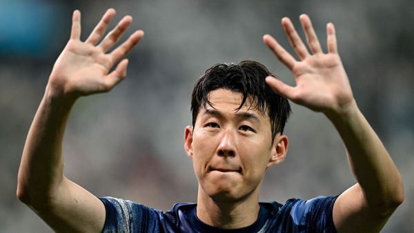 Tottenham Hotspur's captain Son Heung-Min waves to fans after a friendly football match between Tottenham Hotspur and Bayern Munich at the Seoul World Cup Stadium in Seoul on August 3, 2024. (Photo by Anthony WALLACE / AFP)