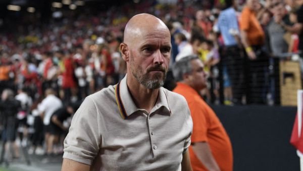 Head coach Erik ten Hag of Manchester United looks on during the pre-season friendly match against Borussia Dortmund at Allegiant Stadium on July 30, 2023 in Las Vegas, Nevada. Candice Ward/Getty Images/AFP (Photo by Candice Ward / GETTY IMAGES NORTH AMERICA / Getty Images via AFP)