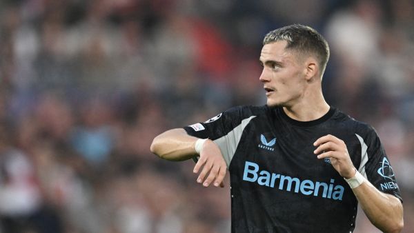 Bayer Leverkusen's German midfielder #10 Florian Wirtz looks on during the UEFA Champions League 1st round day 1 football match between Feyenoord and Bayer Leverkusen at The De Kuip Stadium, in Rotterdam on September 19, 2024. (Photo by JOHN THYS / AFP)