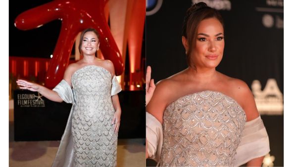 مهرجان الجونة 2024...هند صبري نجمة أوبيرا بإطلالة ملكية