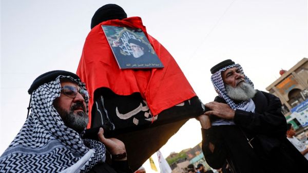 تشييع رمزى حاشد لـ حسن نصر الله فى بغداد 