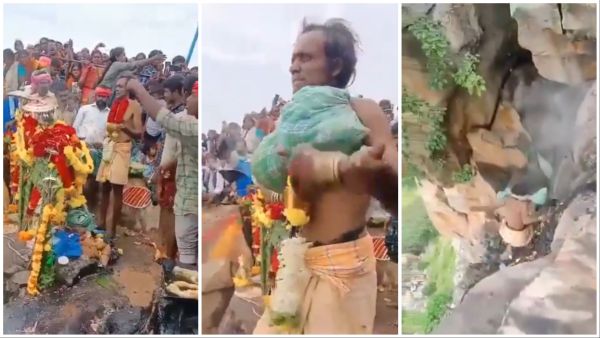 A Hindu priest claims he could fly. (Video screenshots/ X) Hindu priest