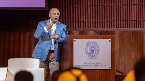 During the event. GU-Q Welcomes Over 200 High School Students in Qatar for an Immersive Open House