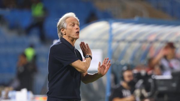 Hilal's Portuguese coach Jorge Jesus gestures from the sideline during the Saudi Pro League football match between Al-Hilal and al-Riyadh at the Prince Faisal bin Fahd Sports City in Riyadh on September 14, 2024. (Photo by Fayez NURELDINE / AFP)