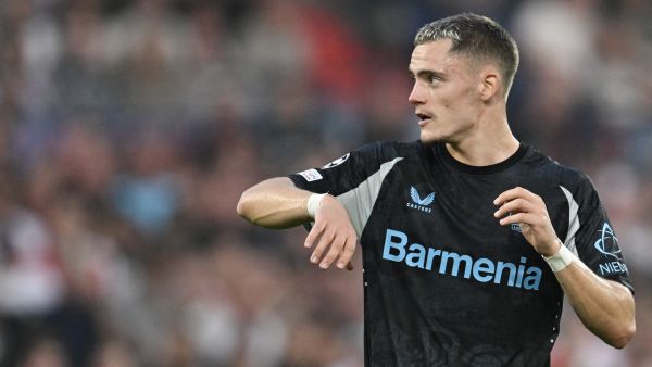 Bayer Leverkusen's German midfielder #10 Florian Wirtz looks on during the UEFA Champions League 1st round day 1 football match between Feyenoord and Bayer Leverkusen at The De Kuip Stadium, in Rotterdam on September 19, 2024. (Photo by JOHN THYS / AFP)