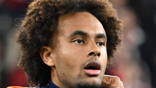 Netherlands' forward #10 Joshua Zirkzee is seen prior to the UEFA Nations League, League A Group A3 football match Hungary vs the Netherlands, at the Puskas Arena in Budapest on October 11, 2024. (Photo by ATTILA KISBENEDEK / AFP)