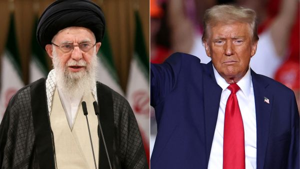 Khamenei and Donald Trump 
