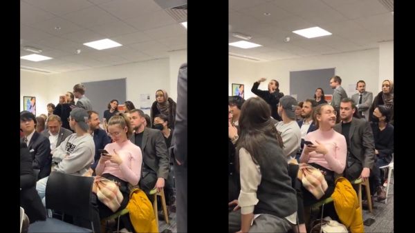Video: Protest disrupts Czech minister’s speech at University college London