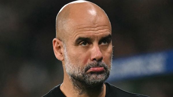 Manchester City's Spanish manager Pep Guardiola reacts on the touchline during the UEFA Champions League, league phase day 4 football match between Sporting Lisbon and Manchester City at the Jose Alvalade stadium in Lisbon on November 5, 2024. (Photo by PATRICIA DE MELO MOREIRA / AFP)