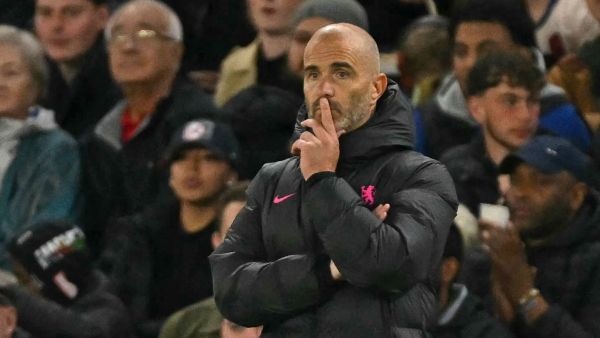 Chelsea's Italian head coach Enzo Maresca looks on during the UEFA Conference League, league phase, football match between Chelsea and Gent at Stamford Bridge in London on October 3, 2024. (Photo by Glyn KIRK / AFP)