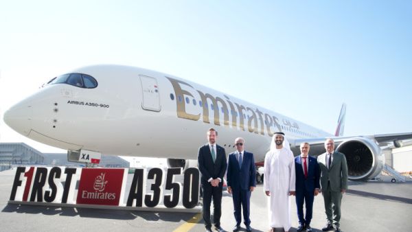 Delivery milestone celebrated today at a special event and showcase in Dubai Emirates officially unveils its first A350 aircraft