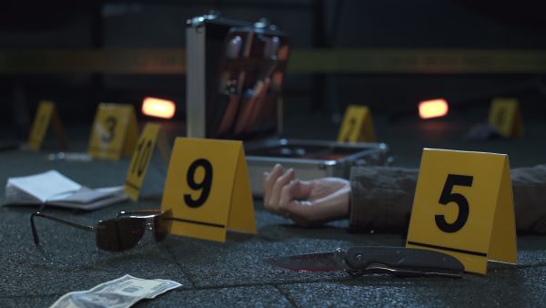 Crime scene of drug dealer murder
